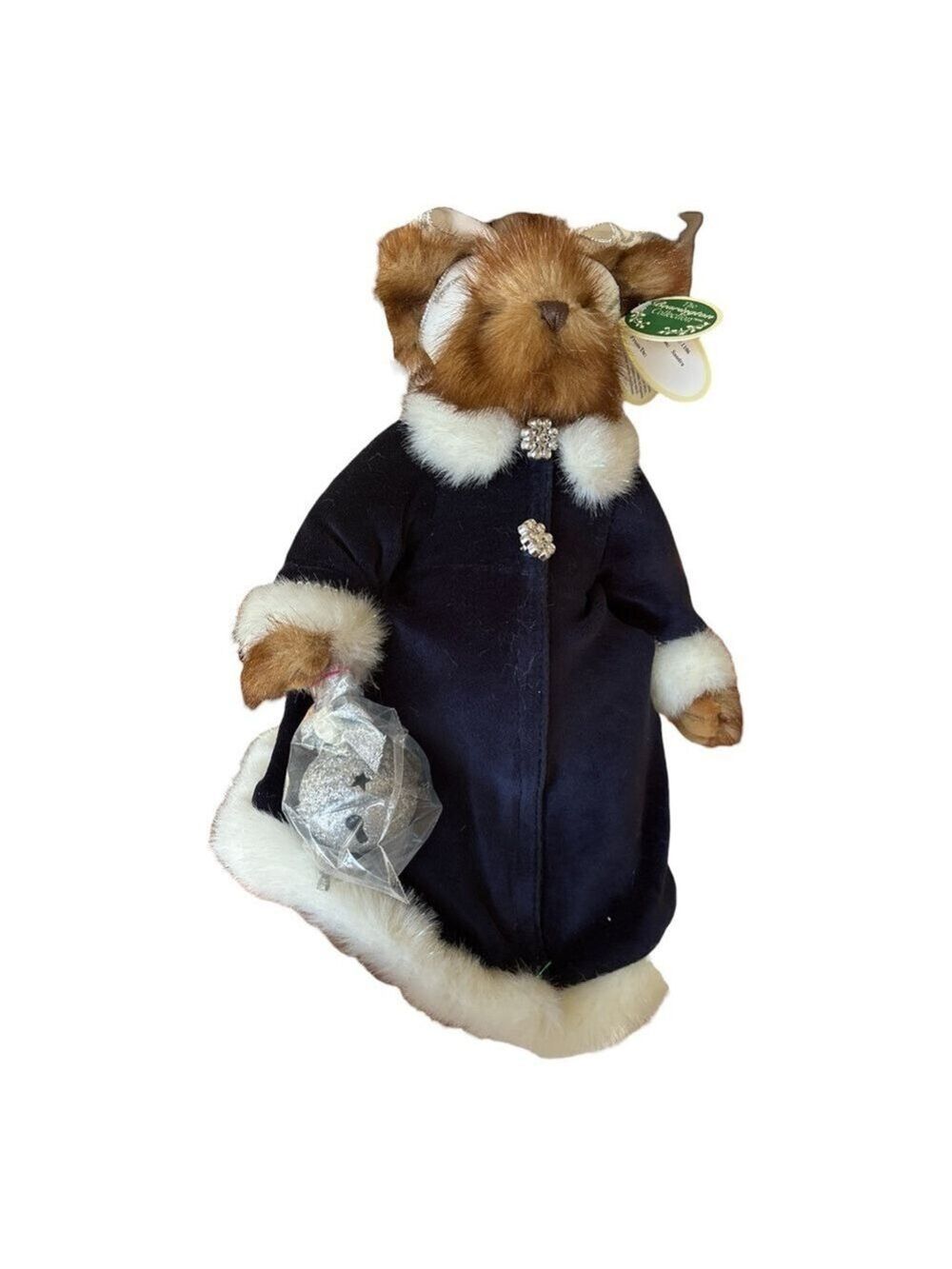 NIB BARRINGTON SANDRA ARTICULATED PLUSH BEAR IN NAVY COAT W FAUX FUR TRIM 14" T - Picture 3 of 10